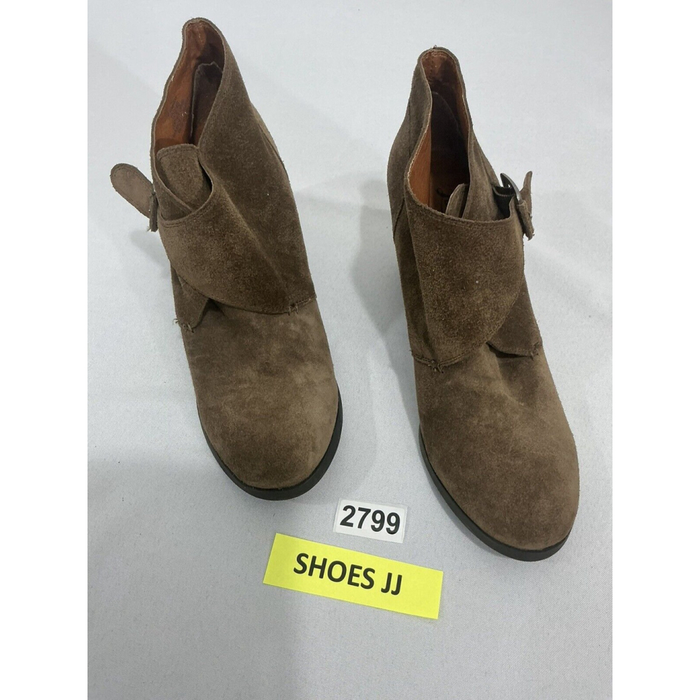 Womans Lucky Brand Sumarah 10 B (40) Brown Suede Buckle Wedge Bootie